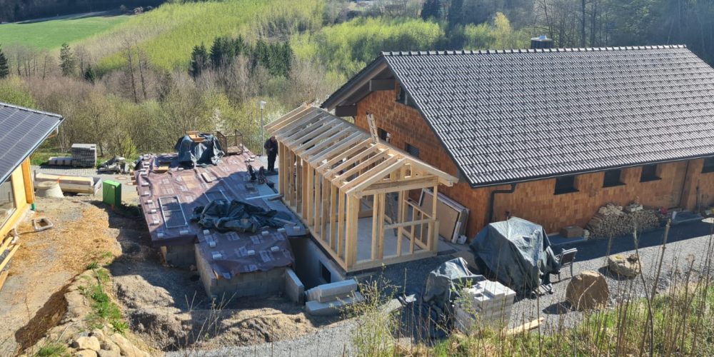 Sauna-Holzständer-Bau